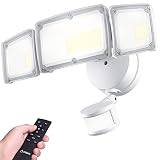 40W Remote Controlled LED Security Light Motion Outdoor, 4000LM Bright Security Light with Remote, 2