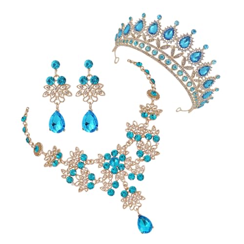 Conjunto de joyas de boda Milisten con corona collar y pendientes de gemas