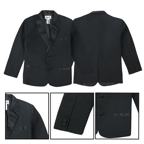 Spring Notion Boys' Classic Fit Tuxedo Set, No Tail 8 Black