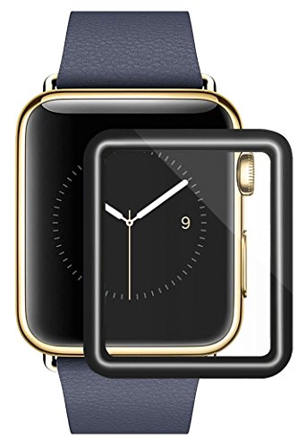 MITB cqw5455768 Apple Watch Screen Protector 38mm, iWatch Tempered Glass Screen Protector, Anti-Scratch, Scratch Resistant, 3D Full Screen Coverage for Apple Watch 38mm Series 3/2/1 [1 Pack, Black]