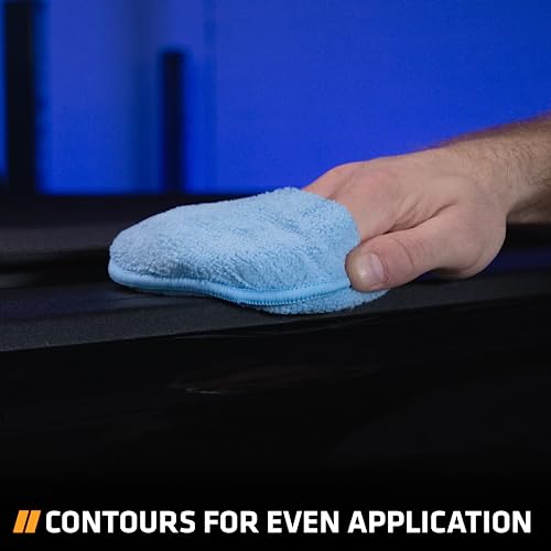 Viking Microfiber Car Wax Applicator And Cleaning Pads With Finger Pockets - 5 In. Diameter, Blue, 8 Pack #TOP2