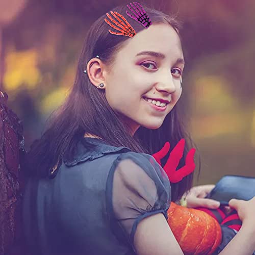 Honbay 12Pcs Acrylic Skeleton Hands Bone Hair Clips Skull Hand Hair Clip Zombie Punk Rock Horror Hair Clip #TOP5