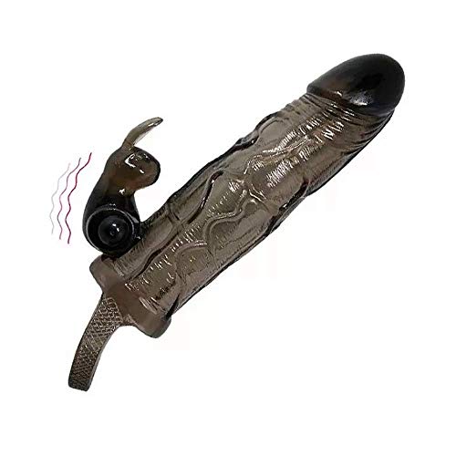 Capa Peniana Em Silicone Com Preenchimento Na Ponta Anel Para Escroto E Estimulador Clitoriano Com V