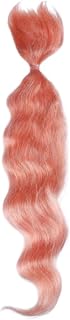 GLOBLELAND Pelo largo para la fabricación de pelucas de muñeca, color naranja, rosa, 20 cm, pelo sintético suave, flexible, grueso, muñecas de moda y accesorios para la fabricación de muñecas, arte