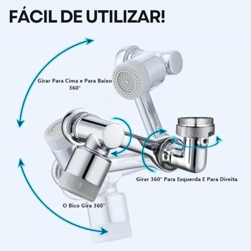 Adaptador Extensor de Torneira Rotativa Universal Facilidade e Versatilidade na Cozinha e no Banheir