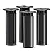 Produktbild sossai® Design-Möbelfüße MFR1 | höhenverstellbar | 4er Set | Rund-Profil - Ø 40 mm | Farbe: Schwarz Matt | Höhe: 120mm (+20mm) | Hochwertige Holzschrauben inklusive