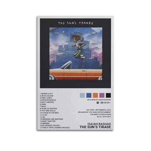 JTFCKH Impression sur toile avec impression de couverture de l'album Isaiah Rashad - Décoration murale sans cadre - Pour salle de classe, chambre à coucher - 30 x 45 cm