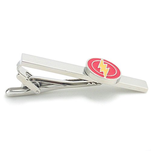 Badmenhome Movie Superhero Series The Flash Tie Clip Fashion Stainless Steel Tie Clip Red #TOP1