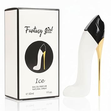 عطر Fantasy Girl Ice Eau de Parfum للنساء، 30 مل - زجاجة فاخرة بكعب عالٍ أبيض متجمد، رائحة قطبية منعشة تدوم طويلاً مع الياسمين الأبيض والعنبر الدافئ - هدية عطر أنيقة للأحذية ذات الكعب العالي
