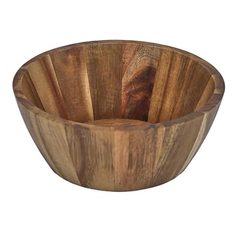 HOME DECO FACTORY, KA0337, Miska akacjowa 16 cm, uniwersalna miska i miska na sałatkę, elegancki i naturalny design, idealna do sałatek i owoców, łatwa w utrzymaniu, brązowa