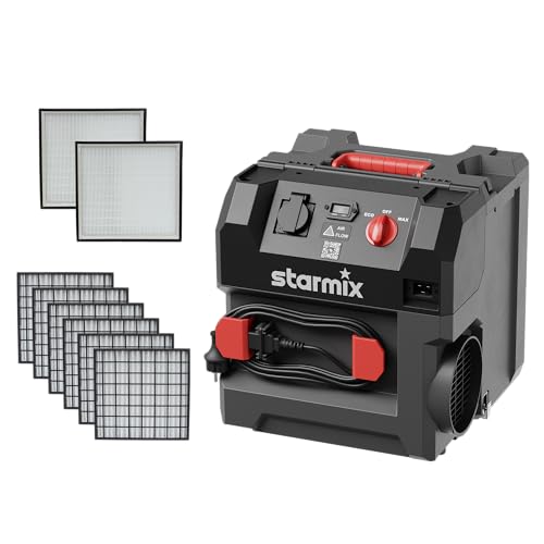starmix Aeroxx 750 - Luftreiniger für die Baustelle & gesundheitsschädlichen Feinstaub | HEPA H13 Filter, 99.95% Filtration | 750 m³/h Leistung | Max. Raumgröße 13m², inkl. Hauptfilter & Vorfilter-Set