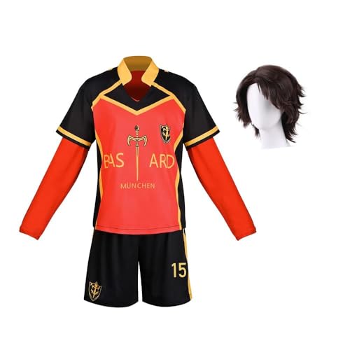 Isagi Yoichi Cosplay Costume Ness Michael Kaiser Cosplay Red Football Jersey Sportsuit Outfit Suits Shirt Vest Shorts