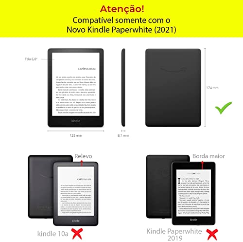 Capa para Kindle Paperwhite 11ª geração [2021] - Auto Hibernação - Fecho Magnético - Modelo M2L3EK (