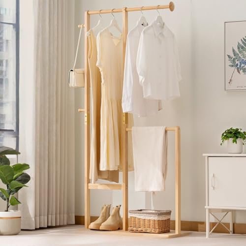 SPKHQA Solid Wood Coat Rack Heavy Duty Freestanding Hanger Stand