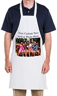 Custom Personalized Color Printed Customized White Full Length Bib Apron Christmas Your Text