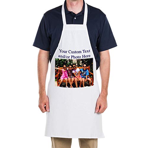 Custom Personalized Color Printed Customized White Full Length Bib Apron Christmas Your Text