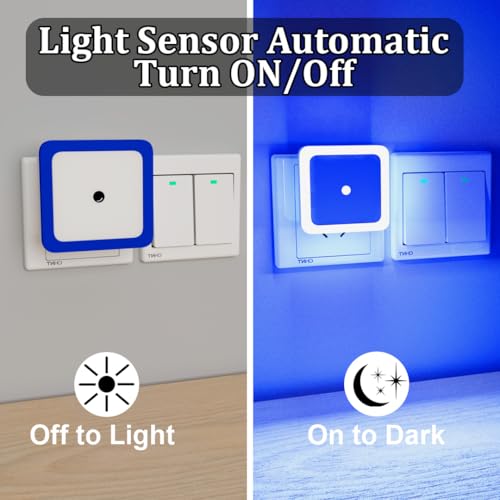 Image of fizzytech Smart Motion Sensor LED Light Bulb with Automatic On /Off and Dimmable Blue Glow, Energy Efficient 7W LED Bulb for Home, Stairs, Kitchen, Bathroom, Wardrobe Lighting(Square Blue Pack-2)