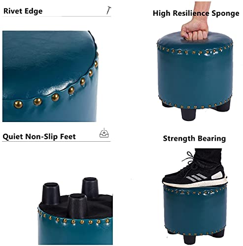 elegante otomano Repousa-pés empilhável de couro pu estilo nórdico otomano para sala de estar e quar