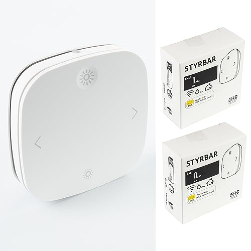IKEA STYRBAR Zigbee Wireless Remote Controls/Dimmer Switches for Smart Home Systems, Works with TRADFRI/DIRIGERA, White, 604.883.66 - Set of 2
