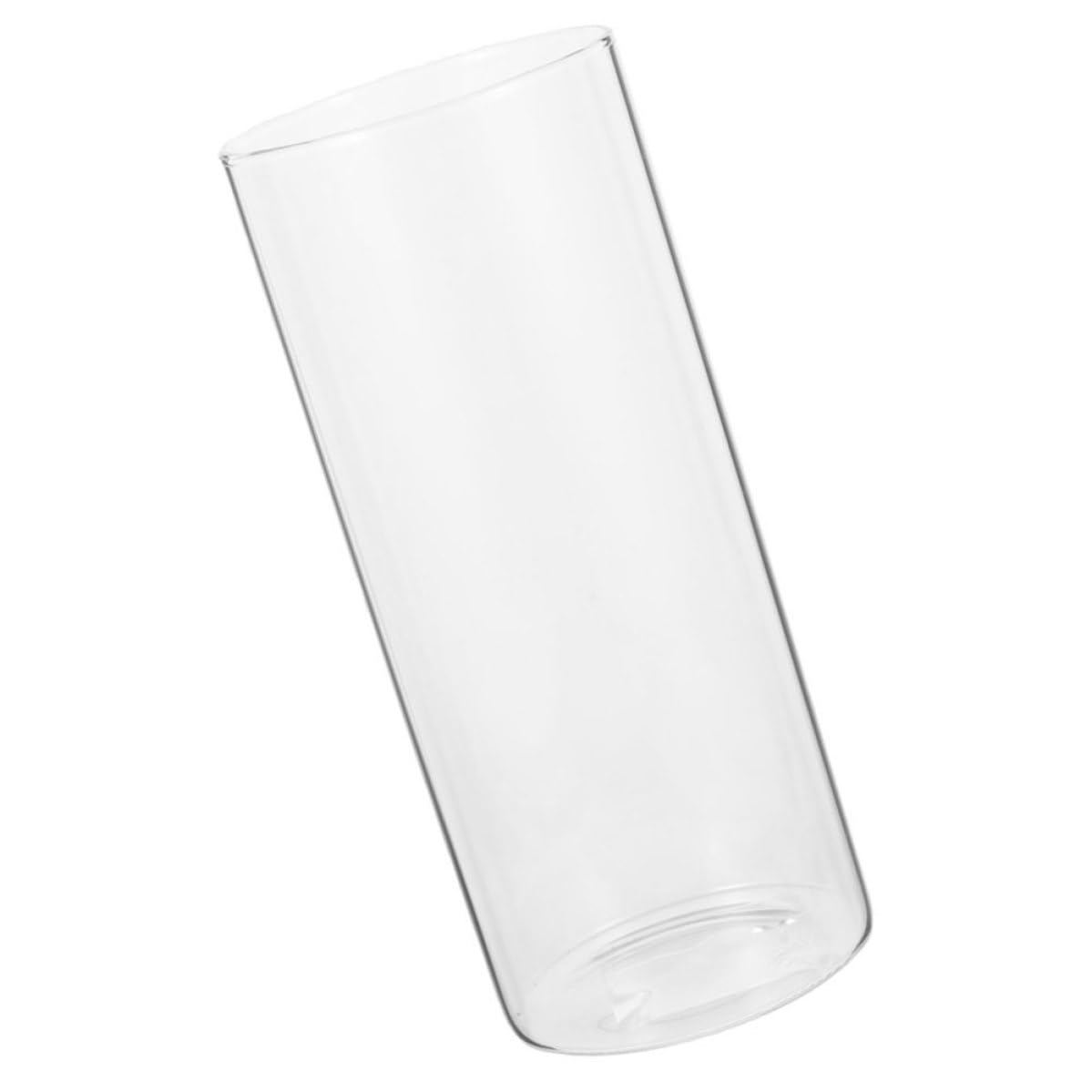 Jarrón de vidrio transparente cilíndrico para flores decorativas y centros de mesa modernos