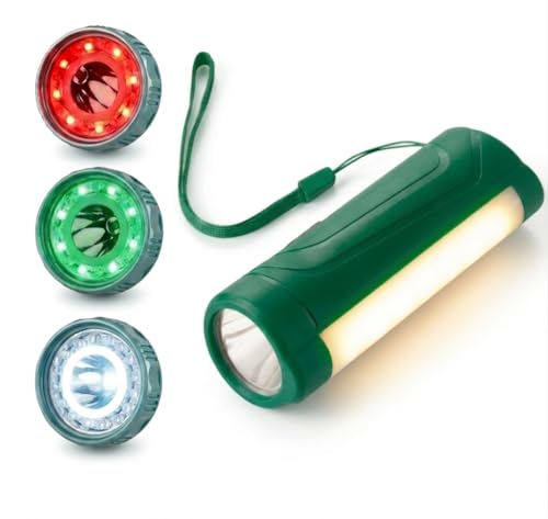 Image of 4-in-1 LED Railway Signal Torch,Railway tri Colour Torch,All Right Light (Green),Rechargeable Flashlight for Railway Signaling,