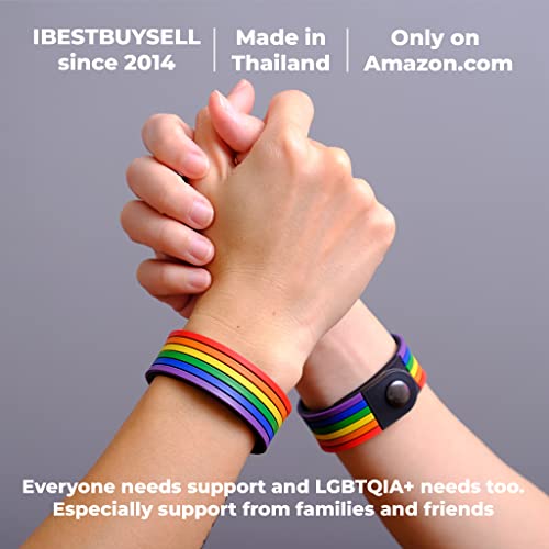Ibestbuysell Gay Lesbian Lgbt Pride Rainbow Rubber Bracelet Wristband Rainbow, Medium #TOP2