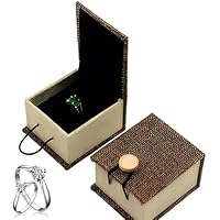 LEPGUYO Set De 2 Caja Anillo Compromiso Efecto Madera Con Botón,