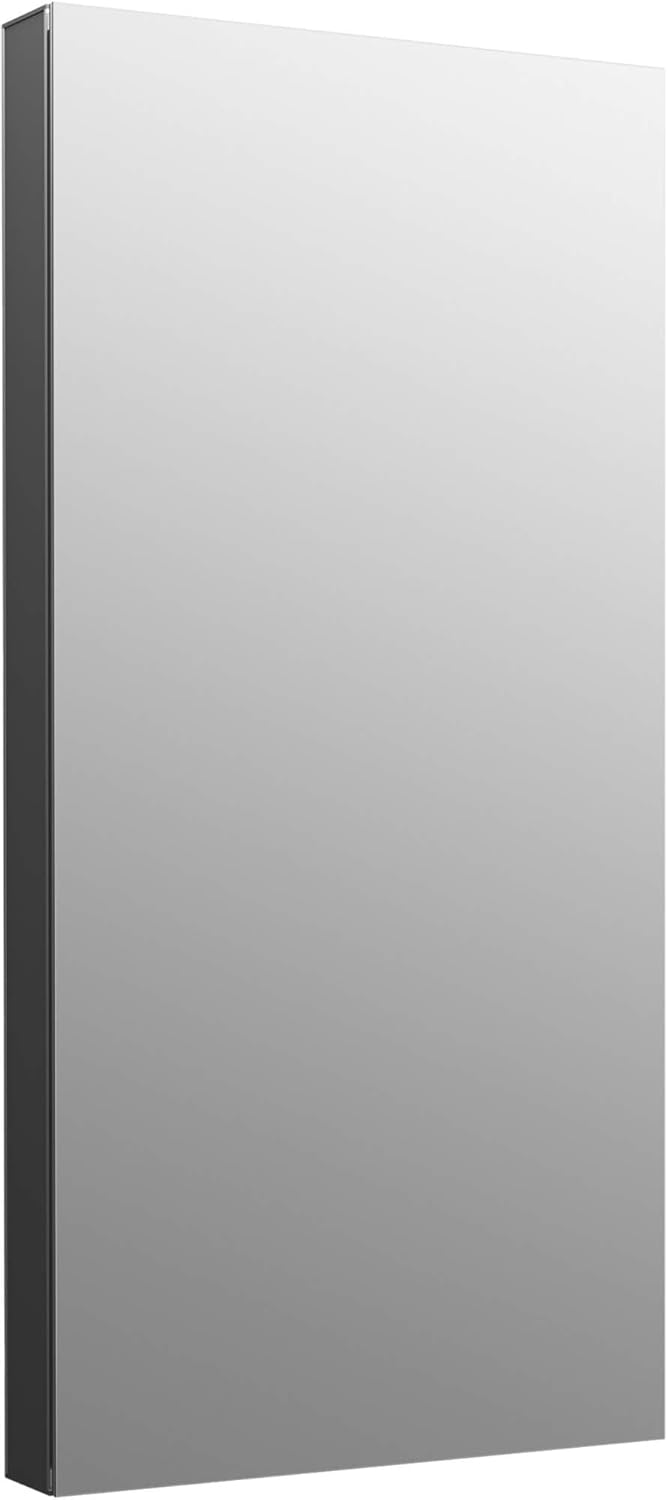 Kohler 81148-SLE-DA1 Maxstow Frameless Medicine Cabinet Mirror with Lights, LED Light, Mirror Door & Staggered Shelves, Rectangular Frame, 22 in. W x 40 in. H