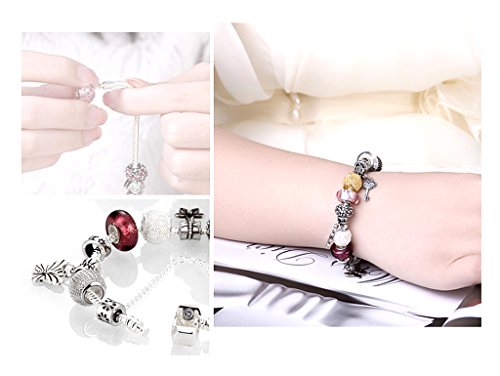 Kinteshun Alloy Dangle Spacer Beads Bails Connector With Multistyle Pendant Charm Dangler For Diy Bracelet Necklace Jewelry Making Accessaries(40Pcs,Tibetan Silver Tone) #TOP4
