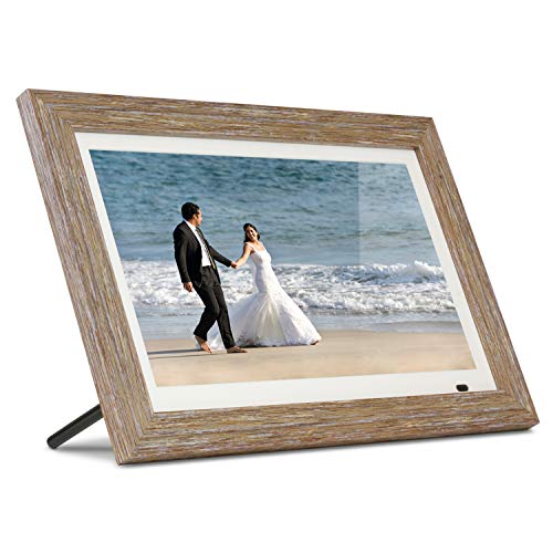 Aluratek 13" Distressed Wood Digital Photo Frame with 8GB Built-in Memory, Includes 2 Interchangeable Frames,1920 x 1080 (ADMPFD13F)