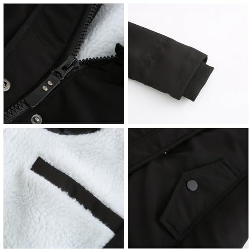 CNSTORE Casaco parka feminino inverno quente jaqueta parka forrado de lã casaco longo de inverno com