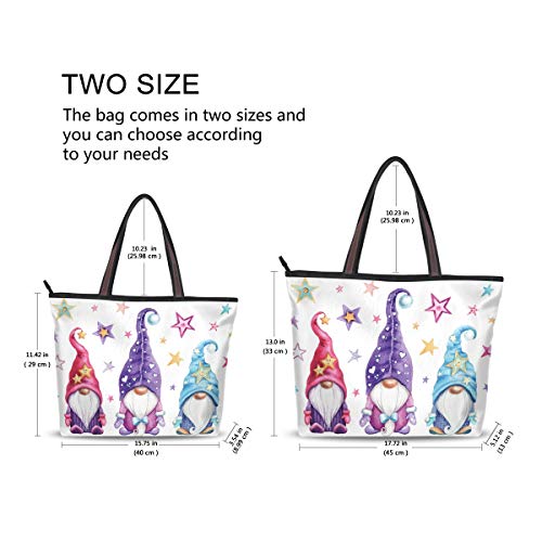 Watercolor Magic Gnomes Stars Handbags And Purse For Women Tote Bag Large Capacity Top Handle Shopper Shoulder Bag #TOP1