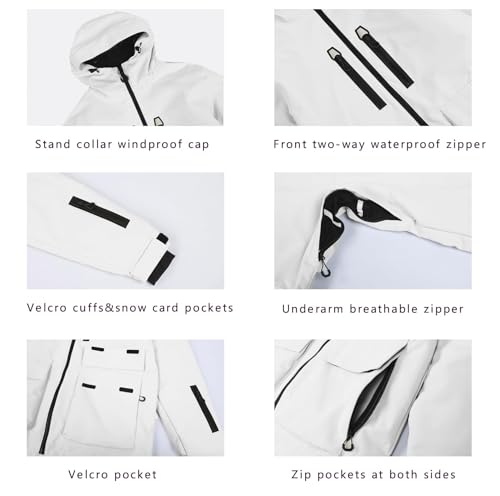 GSOU SNOW Jaqueta masculina de esqui, snowboard, neve, impermeável, à prova de vento, isolada, inver