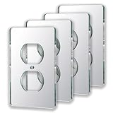4PC Mirror Light Switch Plates Double hole Outlet 4.72" X 2.91" Switch Light Cover Durable Wall Plat