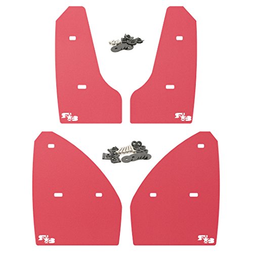 Rokblokz Mud Flaps For 2015+ Mk7 Volkswagen Golf Gti - Multiple Colors Available - Mud Guards Are Custom Cut And Fit - Includes All Mounting Hardware (Red With White Logo, Original) #TOP7