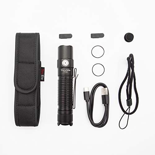 Thrunite Tt20 Flashlight Max 2526 High Lumens Usb C Rechargeable Flashlights With Dual-Switch (Black- Cool White) #TOP30
