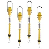 iplusmile Federwaage Kunststoff 2.5kg Tragbar Hängend Waage Hängewaage Newton Kraftmesser Federwaage mit Haken Skala für Lehrer Schüler Lab 4 Stück