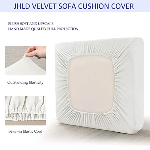 Housse de coussin en velours blanc extensible 1 place fauteuil salon