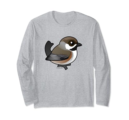 Cute Cartoon Boreal Chickadee Birdorable Bird Species Long Sleeve T-Shirt