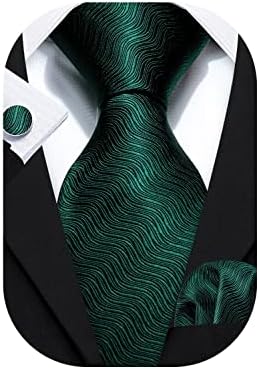 Barry.Wang Man Tie Set Pocket Square Cufflinks for Men Set Designer Ties Paisley