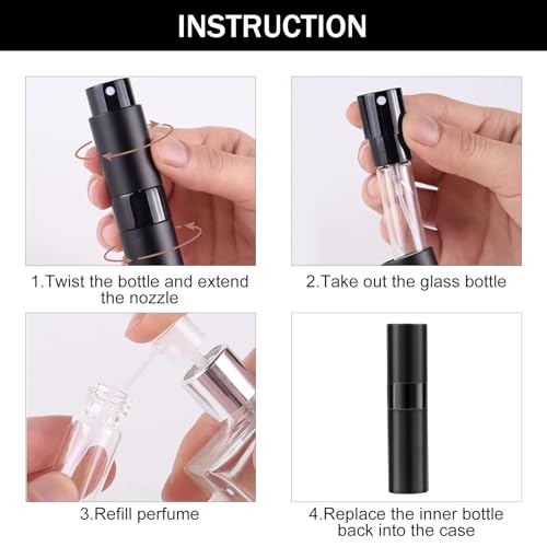 Perfume Twist-Up Rotary Travel Bottom Fill Refillable,Elegant Portable Spray Bottle for Perfume – Leak-Proof, Compact 10ml Ideal for Travel and Everyday Use - Image 5