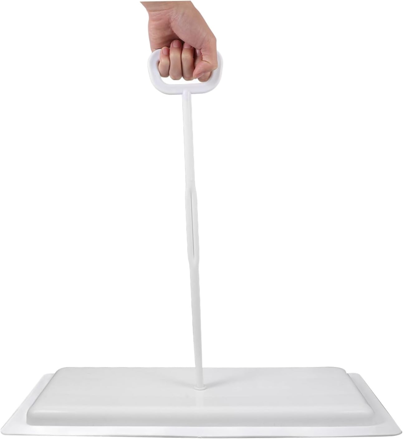 Squat Toilet Lid Cover Handle Odor Design for Bathroom Removable Plastic Squat Pan Lid for Public Toilets White