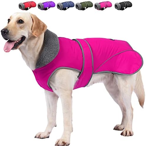 Dogcheer Dog Coat, Christmas Dog Winter Jacket Puppy Cold Weather Coats with Thick Padded, Reflective Dog Sweater Waterproof Windproof Pet Warm Vest Clothes for Small Medium Large Dogs