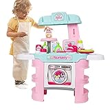 COLOR TREE Kids Nursery Care Playset Toy Pretend Role Play Baby Doll Bath Table ,Pink
