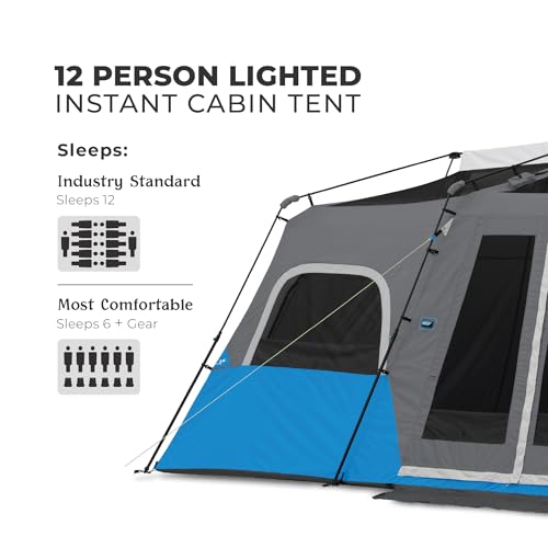 CORE 12 Person Lighted Cabin Tent
