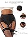 ohmydear Plus Size Garter Belt with 6 Metal Clips & Sexy G-string Thong See Through Lace Garter Lingerie Set for Thigh Highs Black XL-2XL