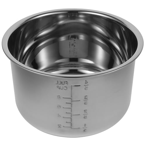 UPKOCH Pot Intérieur Pour Cuiseur À Riz 4L En Acier Inoxydable 304 Avec Double Fond Antiadherent Accessoire De Remplacement Multifonctionnel Pour Cuisine Domestique