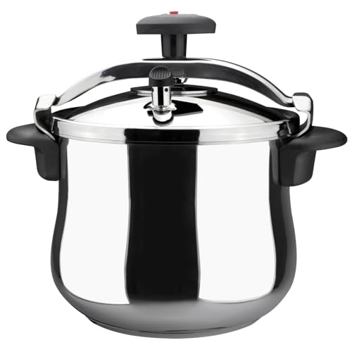 MAGEFESA Star Belly Pressure Cooker 8.4 Qt – 18/10 Stainless Steel, Rounded Bottom, 3 Safety Systems, Works on All Stovetops Including Induction, 8 PSI by Magefesa - Used condition - US$67.62
