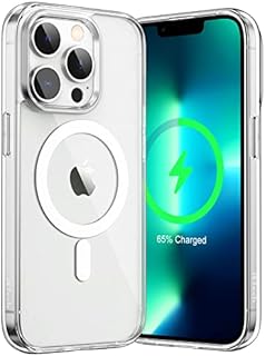 JETech Magnetyczna Etui do iPhone 13 Pro Max 6,7 Cala Kompatybilny z MagSafe Bezprzewodowy Ładowanie, Odporny Wstrząsy Case, Przezroczysty Tył, Odporny na Zarysowania (Przezroczyste)