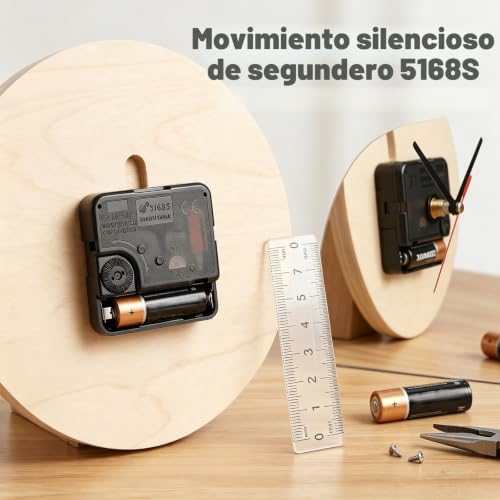 Miniatura 5 de Mecanismo De Movimiento Para Reloj De Pared De Cuarzo Diy,Motor Silencioso Con Barrido,Funciona Con Pilas,Piezas De Repuesto Y Accesorios De Reparación Para Creación De Reloj Customizable Y Decorativo